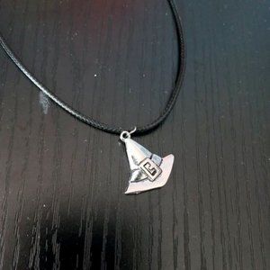 5/$35- Silver Witch Hat Pendant Necklace